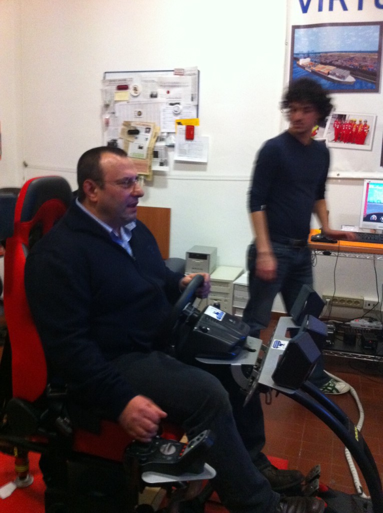 Gianni Cantice testing a driving simulator