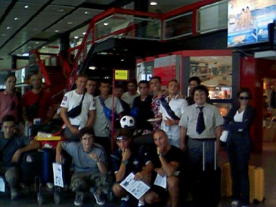 Liophant Football Team in Genoa Airport