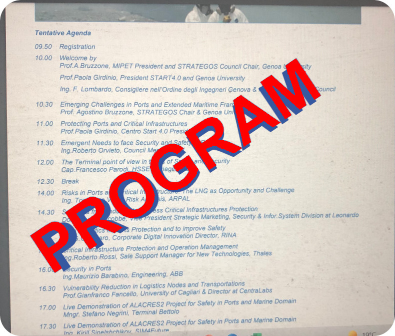 ALACRES2 @ Safety and Security in Port Plants: Program