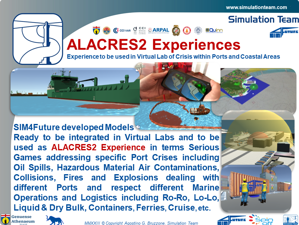 ALACRES2 - Experience to be used in Virtual Lab of Crisis within Ports and Coastal Areas