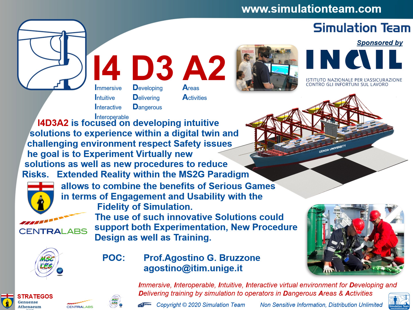 I4 D3 A2 - Immersive, Interoperable, Intuitive, Interactive virtual environment for Developing and Delivering training by simulation to operators in Dangerous Areas & Activities