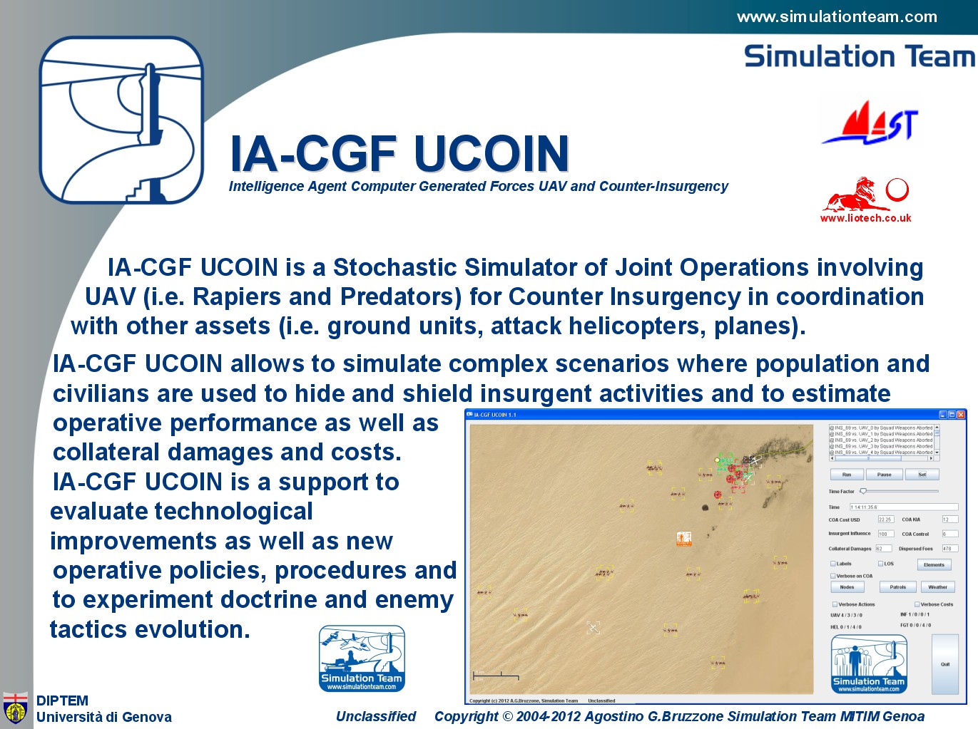 IA-CGF UCOIN Intelligence Agent Computer Generated Forces UAV and Counter-Insurgency