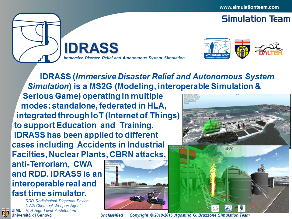 IDRASS - Immersive Disaster Relief and Autonomous System    
         Simulation