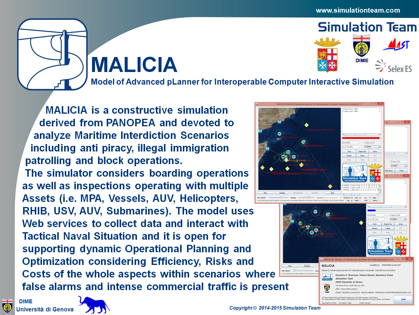 MALICIA - Model of Advanced pLanner for Interoperable Computer Interactive Simulation - Maritime Interdiction Simulation