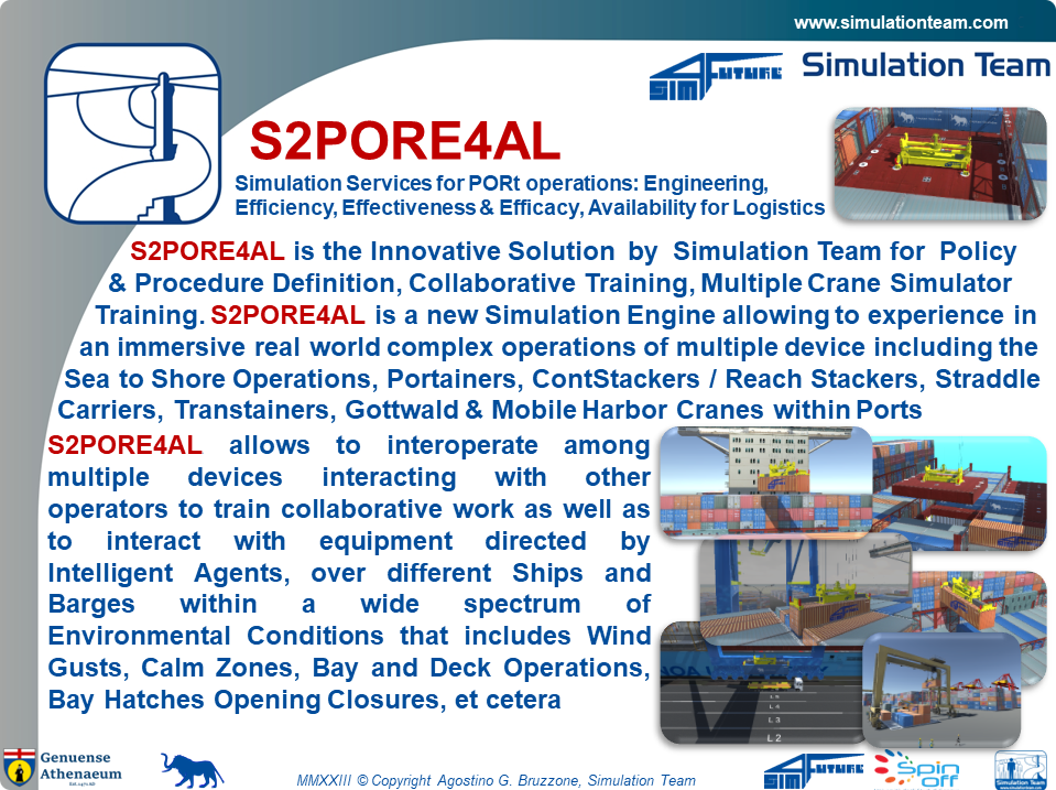S2PORE4AL - Simulation Services for PORt operations: Engineering, Efficiency, Effectiveness & Efficacy, Availability for Logistics