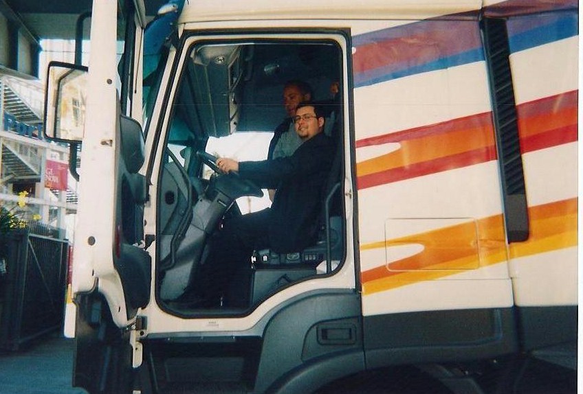 Simone Viazzo Driving the Real Stralis where the Simulator was installed